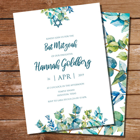 Bat Mitzvah Invitation