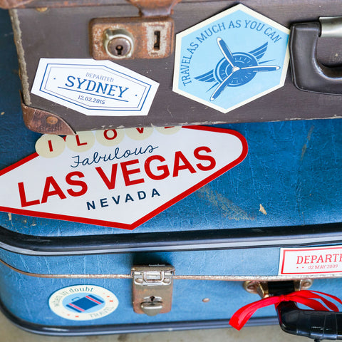 Luggage Stickers Vintage Blimp and Biplane Party Decorations