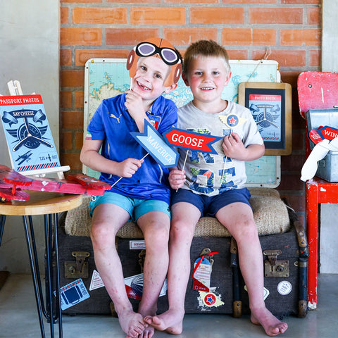 Blimp and Biplane Party Photo Booth Props