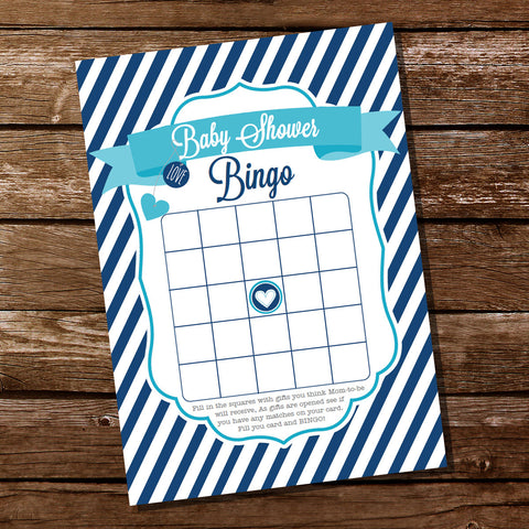 Boy Nautical Baby Shower Party Game | Baby Shower Party Game Baby Bingo