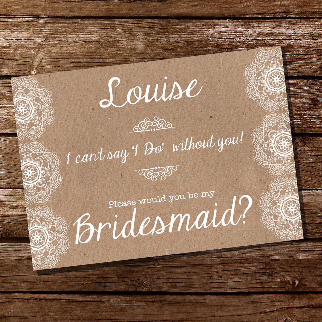 Will You Be My Bridesmaid Invitation Card