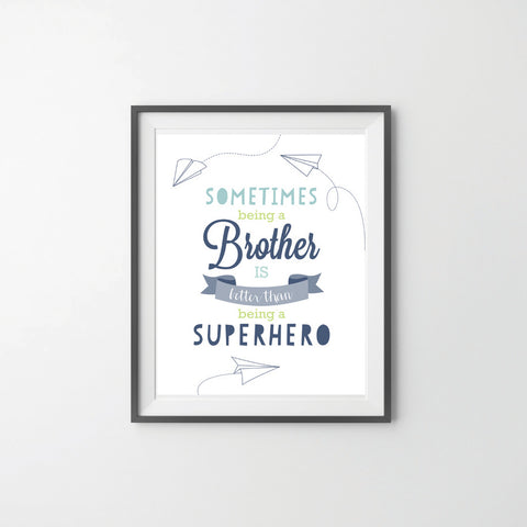 Brother Superhero bedroom Wall Poster for Boys