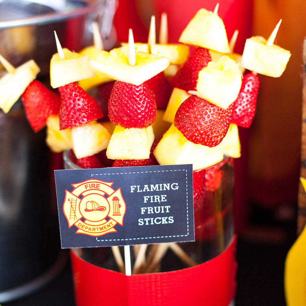 Fireman Party Food Labels | Firefighter Tent Cards