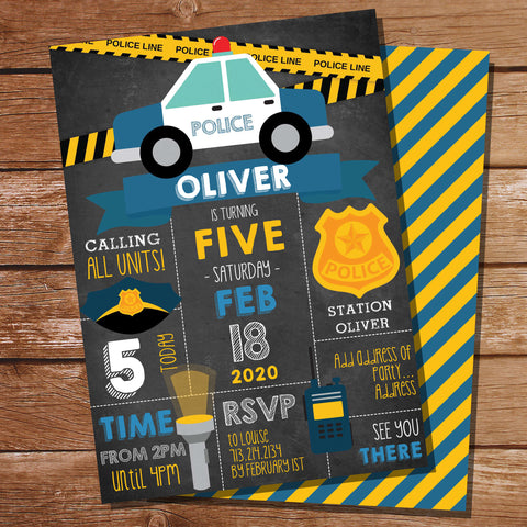 Police Birthday Party Invite