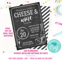 Cheese and Wine Party Invitation