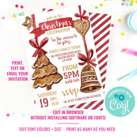 Watercolor Christmas Party Invitation | Christmas Invitation
