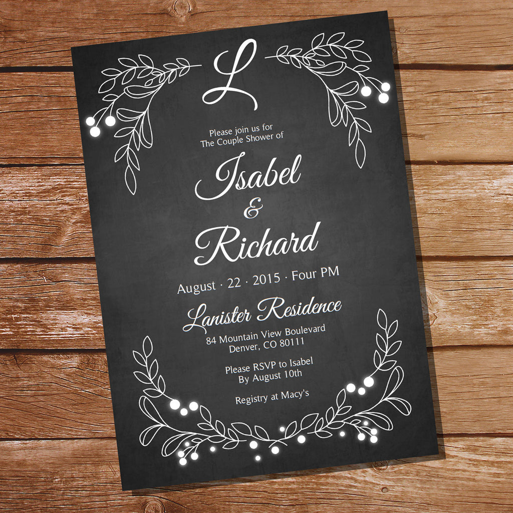 Chalkboard Couples Shower Invitation | Engagement Party Invitation