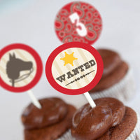 Cowboy Birthday Party Cupcake Toppers