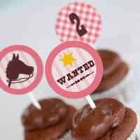 Cowgirl Birthday Party Cupcake Toppers