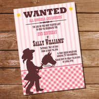 Cowgirl Birthday Party Invitations