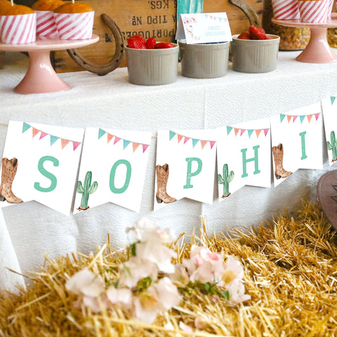 Cowgirl Party Birthday Banner