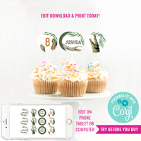 Crocodile Party Birthday Cupcake Toppers