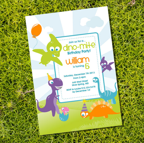 Dinosaur Invitation for a Boy - Cute Dinosaurs