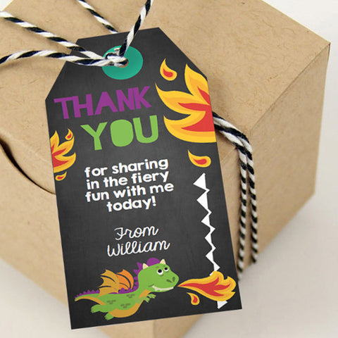 Dragon Birthday Party Favor Tags