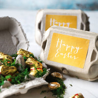 Gold Happy Easter Egg Box Labels Digital | Printable File | Instant Download & Edit File with Corjl