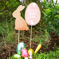 Easter Egg Hunt Gold Bunny and Signage