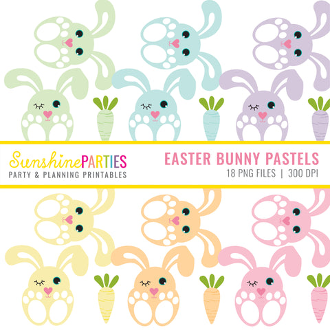 Easter Bunny Pastel Clipart Files