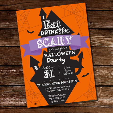 Halloween Haunted House Party Invitation | Trick Or Treat Costume Party