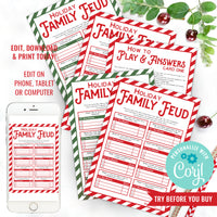 Family Feud Christmas Game | Holiday Family Game | Family Feud Table Game