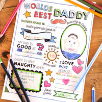 World's Best Daddy Coloring-In Page