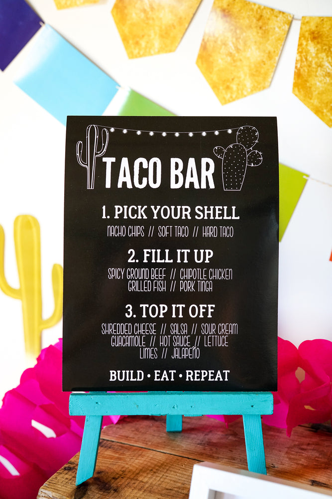 fiesta-taco-bar-decorations-tex-mex-cinco-de-mayo-sunshine-parties for Free Printable Nacho Bar Sign Fiesta Taco Bar Decorations | Tex Mex | Cinco de Mayo – Sunshine Parties for Free Printable Nacho Bar Sign