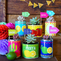 Fiesta Tin Can Wrappers Party Favors