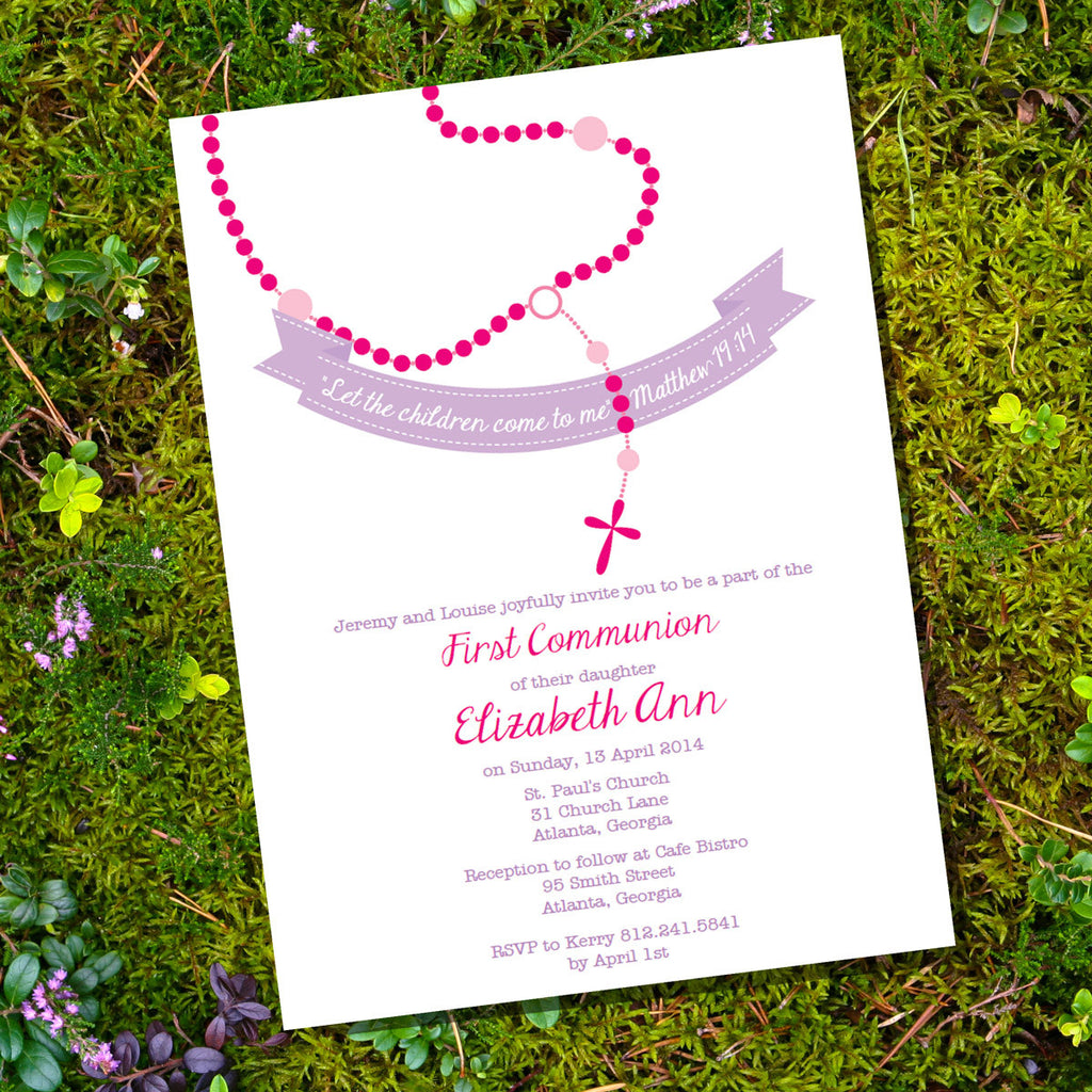 First Communion Invitation for A Girl
