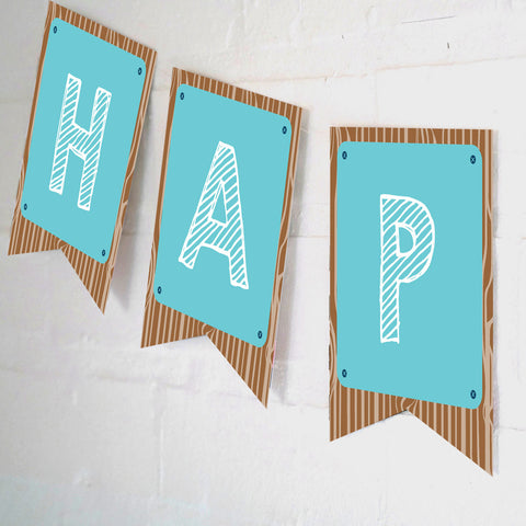 Fishing Party Happy Birthday Banner