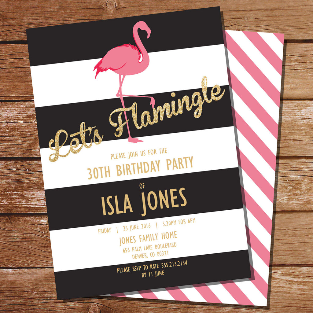 Let's Flamingle Pink Flamingo Summer Party Invitation