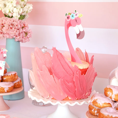 Pink Flamingo Cake Topper for girl's party