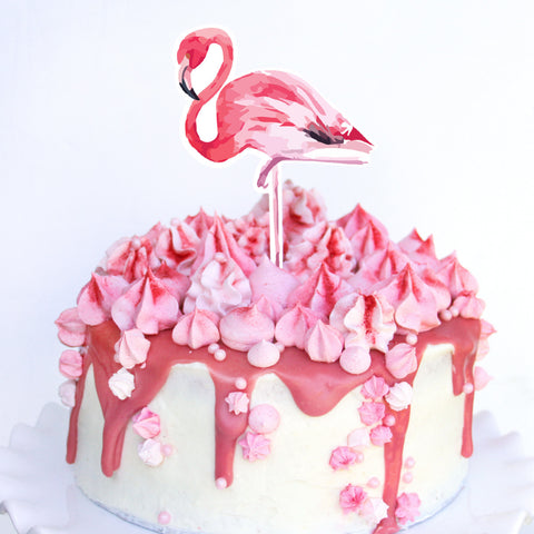 Flamingo Party Cake Topper | Tropical Party Topper | Tutti Frutti Party | Summer Party