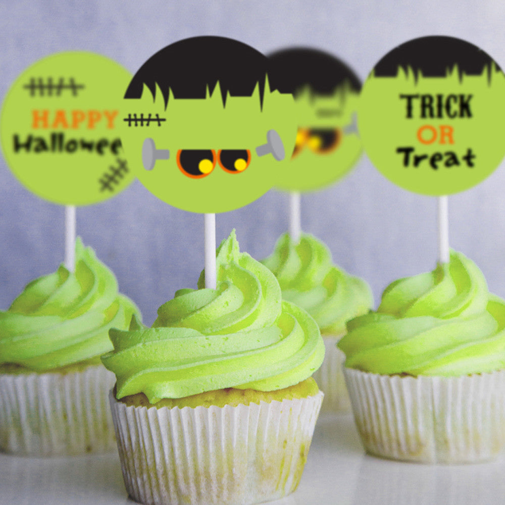 Frankenstein Halloween Cupcake Toppers | Halloween Toppers