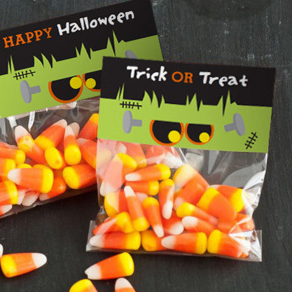 Frankenstein Halloween Party Treat Bag Toppers | Halloween Candy Favors