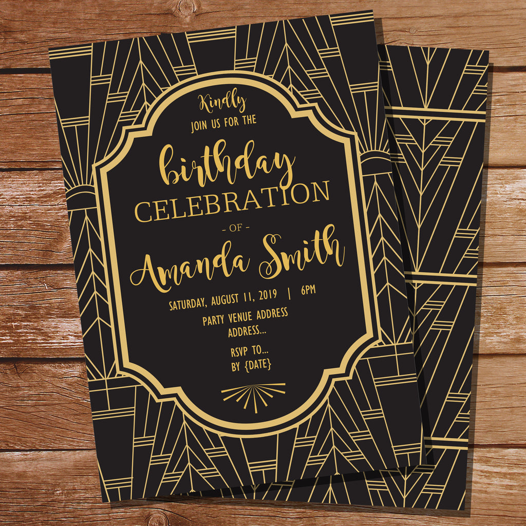 Gatsby Party Invitation | Black And Gold Party