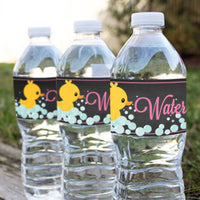 Rubber Duck Baby Shower Water Bottle Labels
