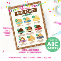 Girl Scout Cookies For Sale Sign