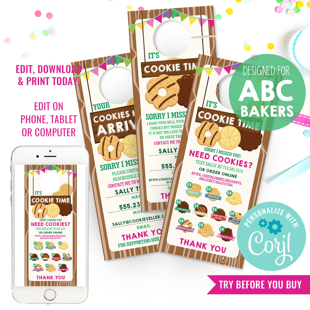 Girl Scout Cookie Seller Printable Door Hanger | Girl Scout Cookie Printables