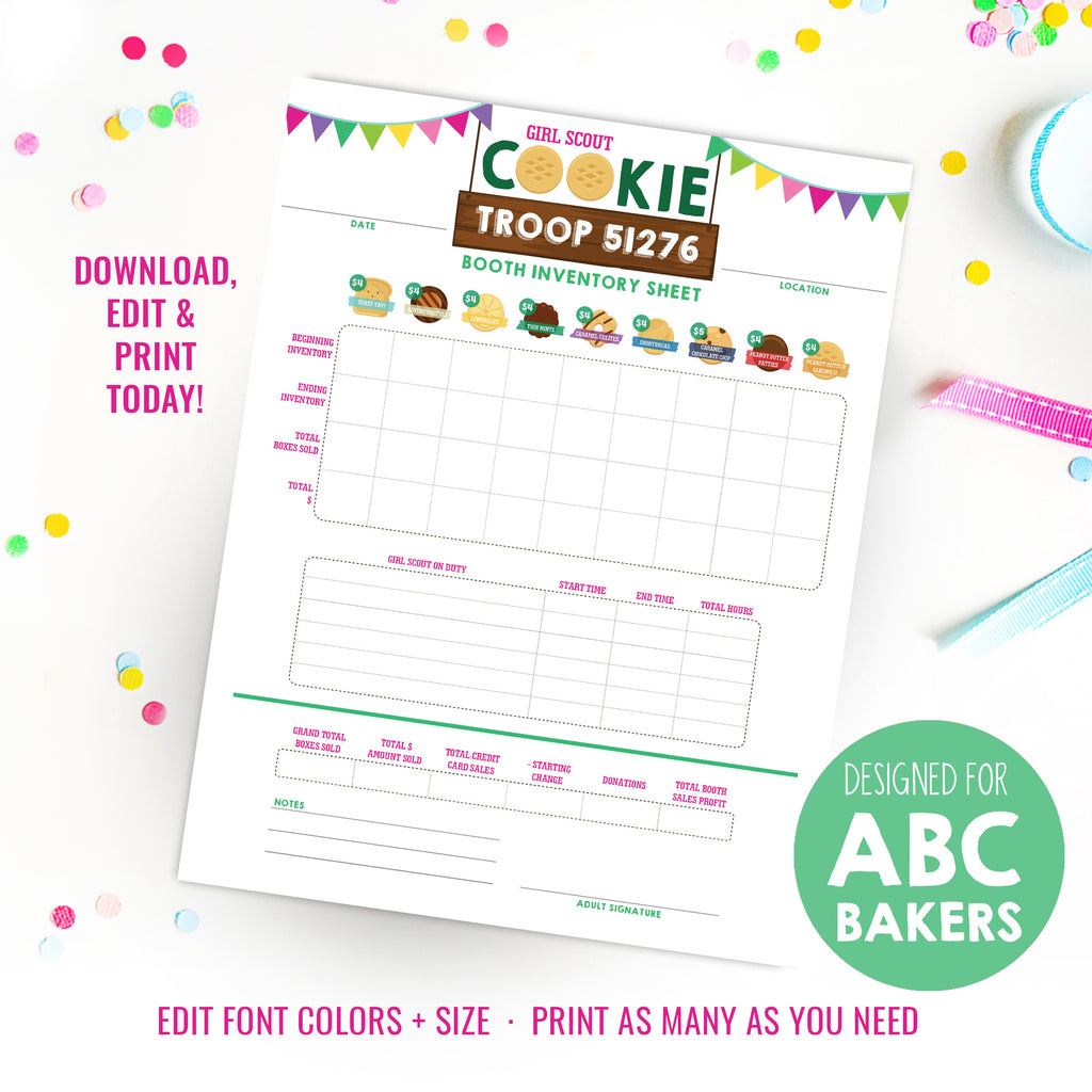 girl-scout-cookie-booth-printable-cookie-booth-inventory-sheet-gir-sunshine-parties for Free Girl Scout Cookie Printables Girl Scout Cookie Booth Printable | Cookie Booth Inventory Sheet | Gir – Sunshine Parties for Free Girl Scout Cookie Printables