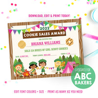 Girl Scout Cookie Seller Award