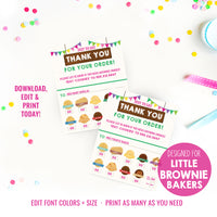 LBB Girl Scout Cookies Sales Invoice Card