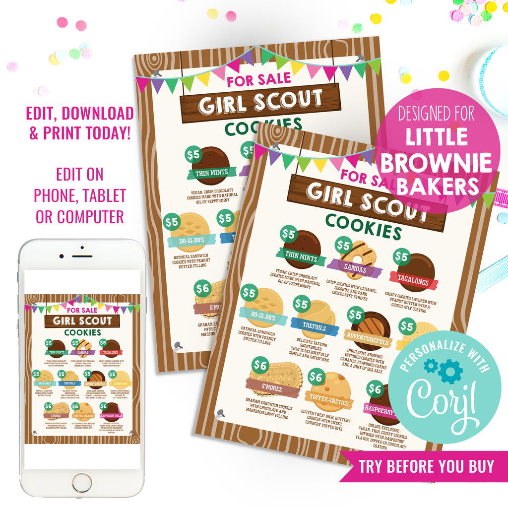 Girl Scout Cookie Booth For Sale Poster | LBB Girl Scout Cookie Printables