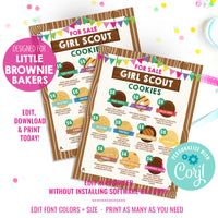 Girl Scout Cookie Booth For Sale Poster | LBB Girl Scout Cookie Printables