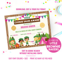 Girl Scout Cookie Seller Award