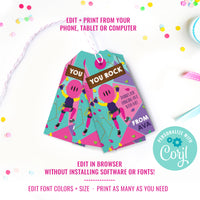 Rock Climbing Party Favor Tag for Girls