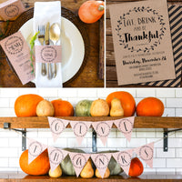 Thanksgiving Dinner Decor | Kraft Thanksgiving Printables | Thanksgiving Decorations