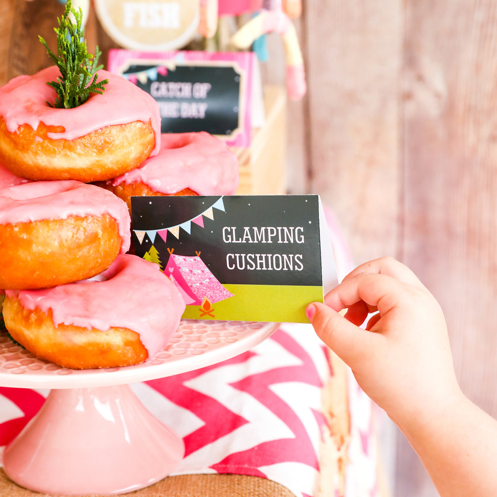 food tent cards Glamping Party Tent Cards