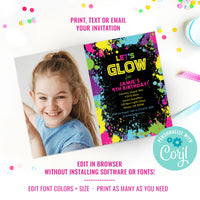 Glow Party Electronic Invite