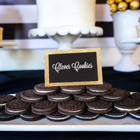 Graduation Party Food labels gold and black