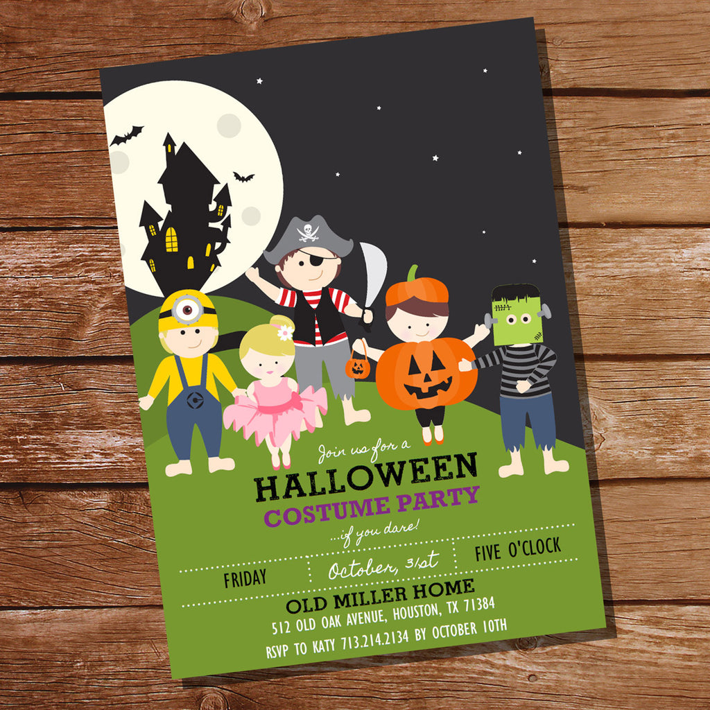 Halloween Costume Party Invitation | Kids Halloween Party Invitation