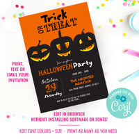 Halloween Pumpkin Party Invitation | Jack O'Lantern Invitation
